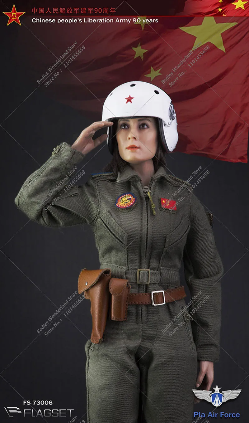 In Stock FLAGSET FS-73006 1/6 Collectible Chinese Women's Air Force  12'' Female Soldier Action Figure Model Full Set Model Toys