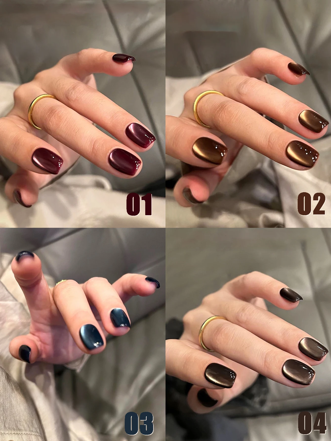 MIANEL 12ML 1-21pcs 2025 Summer Maillard Black Brown Cat Eye Gel Nail Polish Black Nails White Nails Nail Art Red Nails