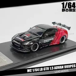 1/64 LBWK GTR R35 1.5 ADVAN MC 1/64 alloy die-cast static car models, toys for boys, holiday gifts for friends, room decorations