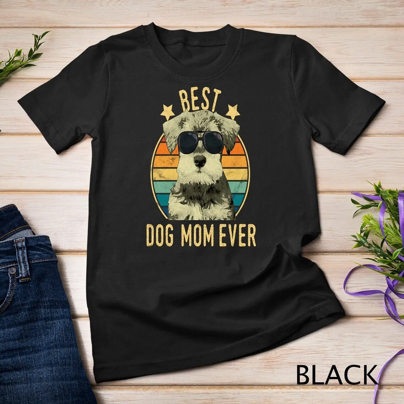 Best Dog Mom Ever Miniature Schnauzer Mother's Day Gift Unisex T-shirt