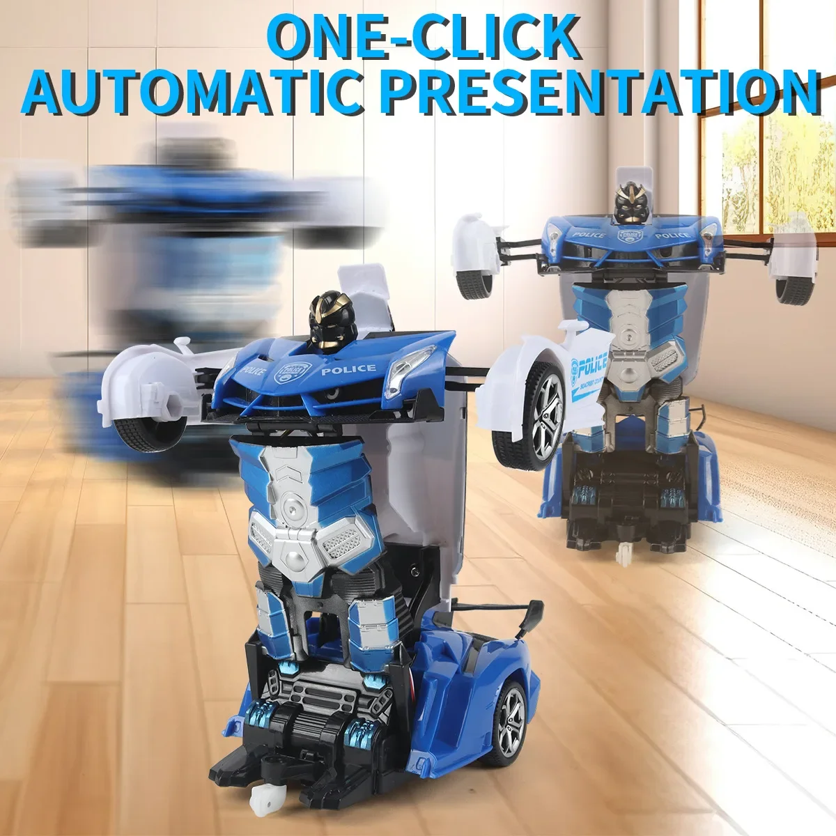 2-in-1 RC Transformierendes Roboterauto Spielzeug für Kinder Jungen, Mini-Fernbedienungs-Verformungs-Rennwagen mit Lichtern und Sound, STEM-Geschenk