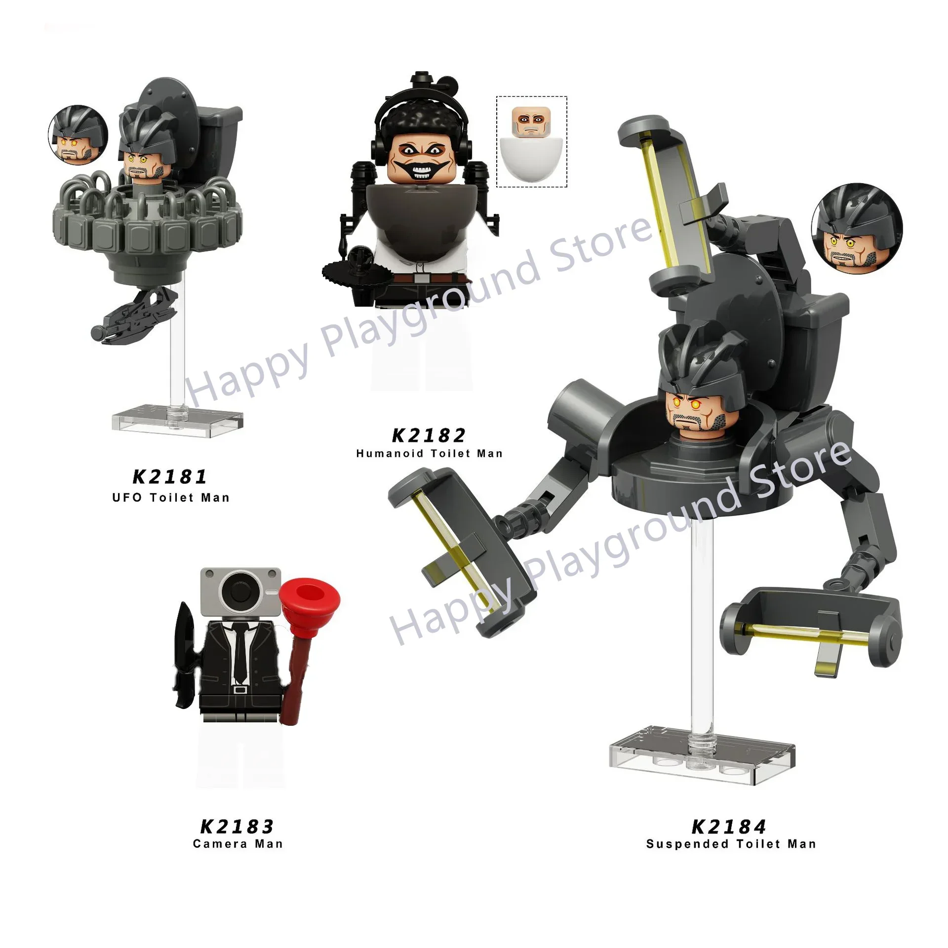 Skibidi Toilet Man Anime Cartoon Bricks Dolls Cameraman Speakerman TV Man Mini Action Block Toy Figures Building Blocks