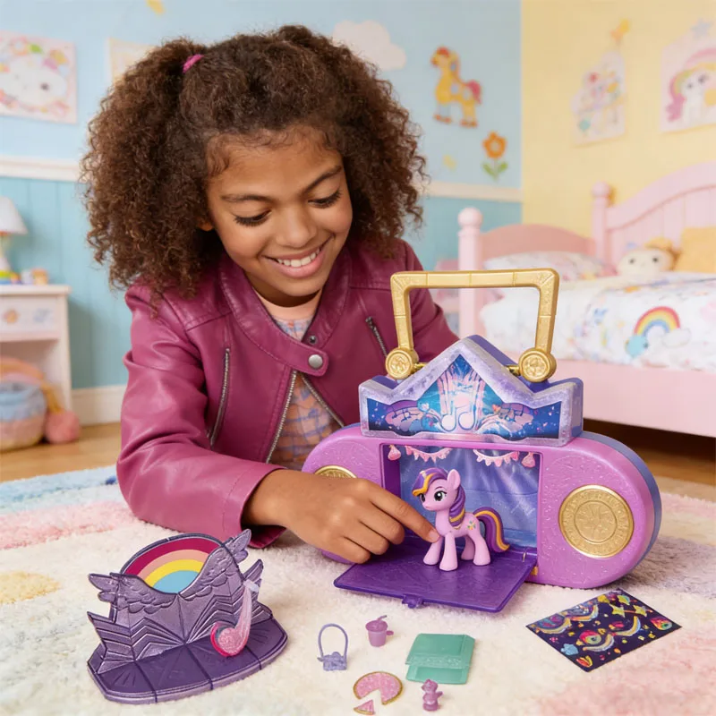 

Hasbro My Little Pony Twilight Sparkle Shining Stage Playset Articulated Figures Light Sound Kids Pretend Play Collectible Toy