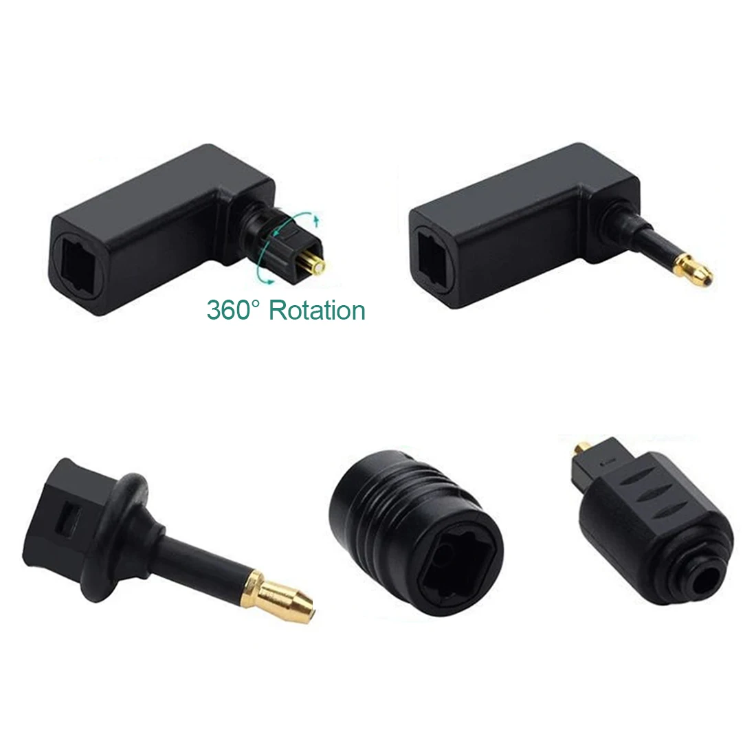 Toslink Digital Audio Fiber Optical 3.5mm Adapter Spdif Square Male to Round Female Straight/Right Angle L Type Turn Extension