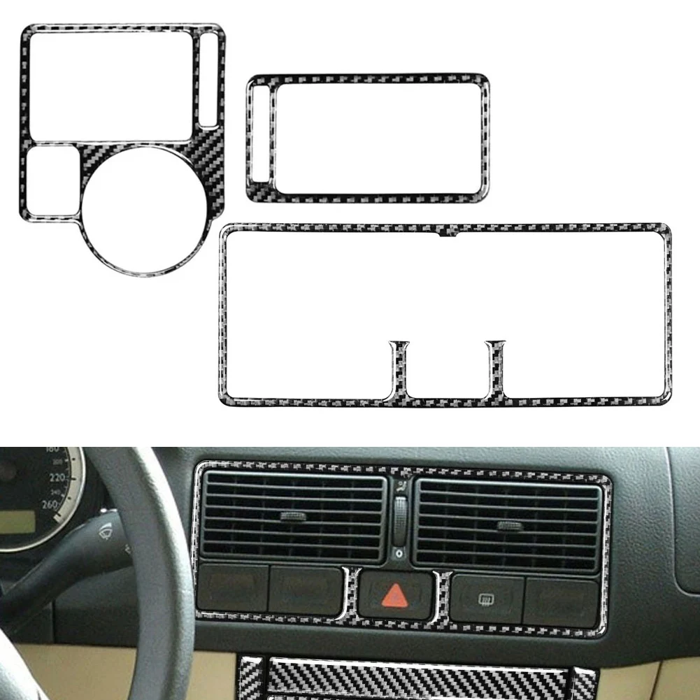 

For Golf 4 Interior Dashboard Vent Trim Carbon Fiber Construction Diagonal Weave Pattern Tool-free Installation