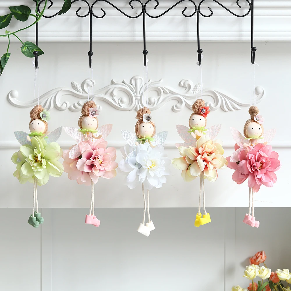 1pc Easter Flower Fairy Decoration Pink Yellow Cute Elf Pendant Spring Easter Party Supply Home Office Hanging Pendant Kid Gifts