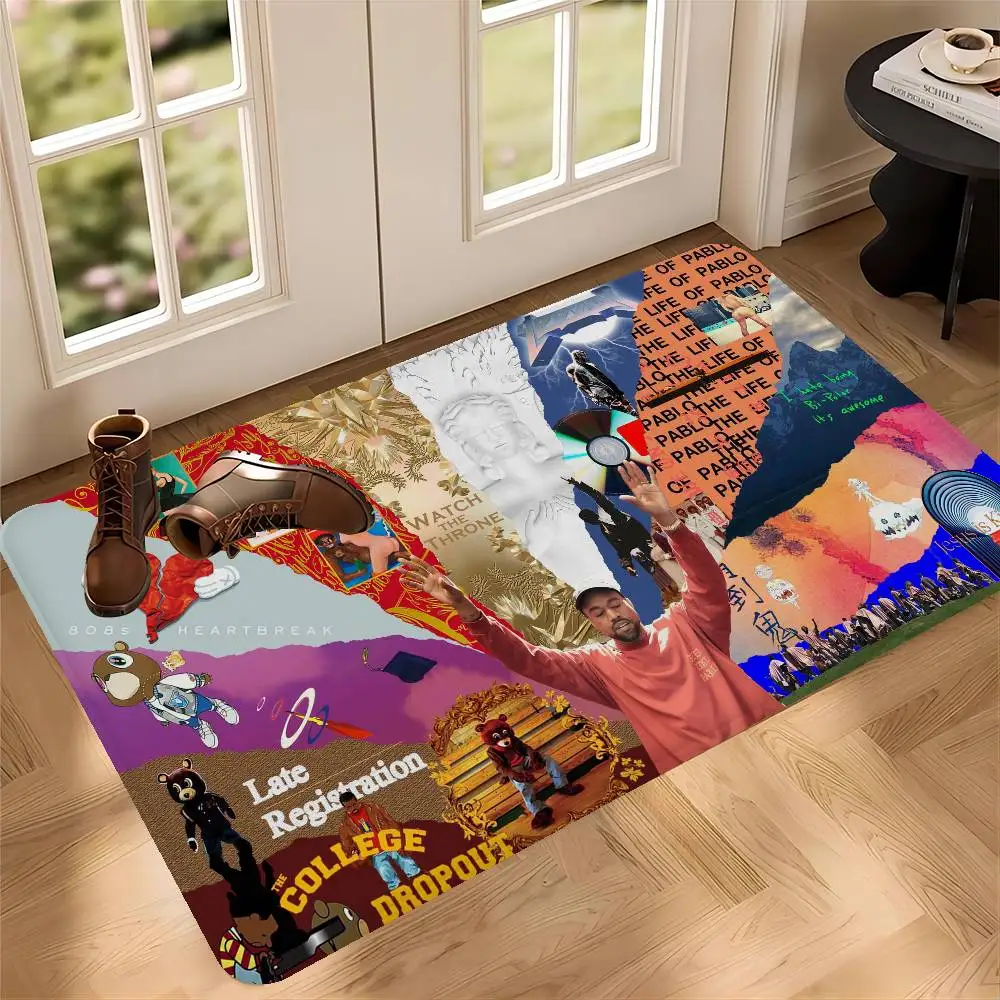 Kanye West Anmie Door Mat Washable Non-Slip Living Room Sofa Chairs Area Mat Kitchen Bedside Area Rugs