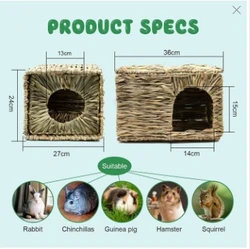 Rabbit Foldable Weaving Water Grass Nest Chinchilla Guinea Pig Large Size Grass Mat Grass Nest Pet House