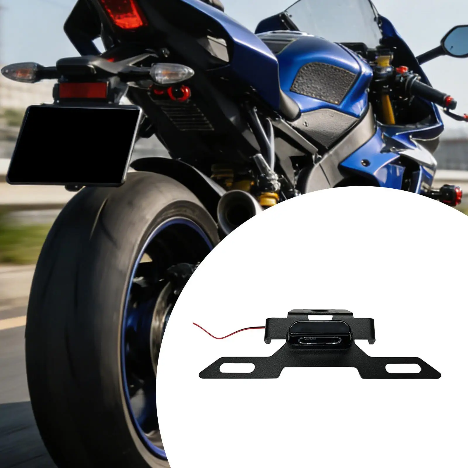 

Durable Iron Rear License Plate Frame with Tail Light Bracket for Yamaha YZF-R6 2006-2021 Motorcycle Repair Part