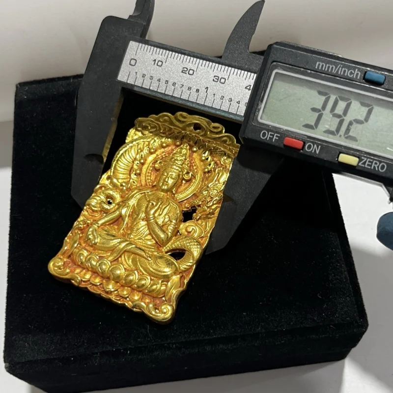 - Authentic Vietnamese Dragon Necklace Dominant Fashion Men's Square Pendant New Style Gold-Plated