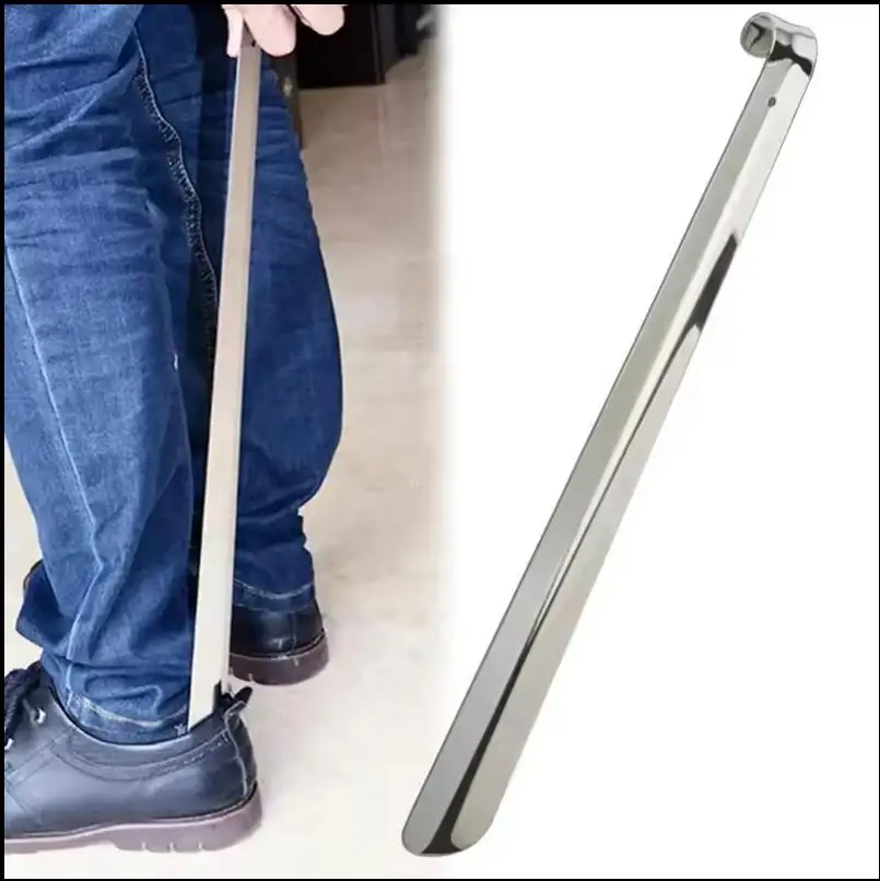 1 PCS portable household supply stainless steel shoes lift durable tools, wear long handle pull shoes