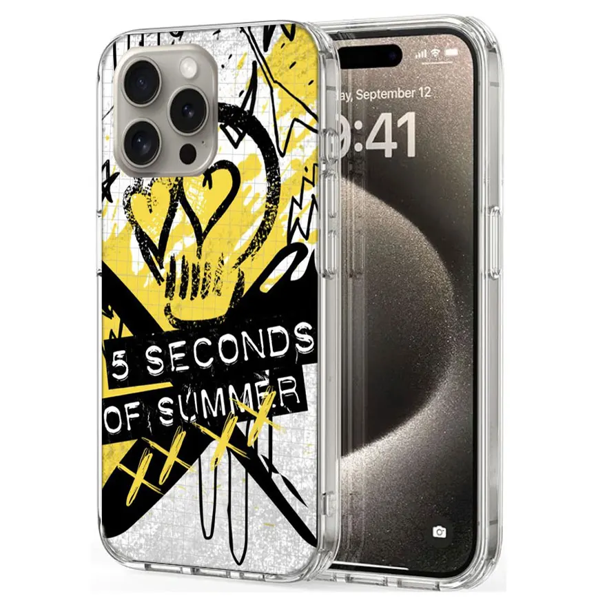 5 Sos Seconds Summer Clear For Apple iPhone 16 15 Pro Max Cover 14 Plus 13 12 Mini 11 Pro XR XS Max Phone Case Silicone TPU Cute