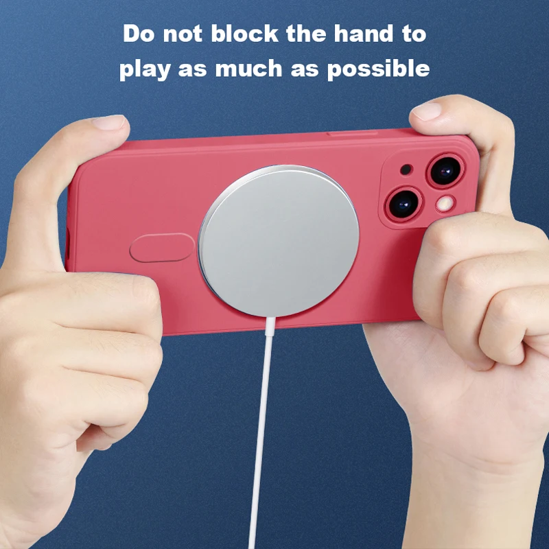 حافظة لهاتف Magsafe المغناطيسي اللاسلكي للشحن السائل من السيليكون لهاتف آيفون 15 14 13 12 11 Pro Max غطاء خلفي صغير مقاوم للصدمات #3
