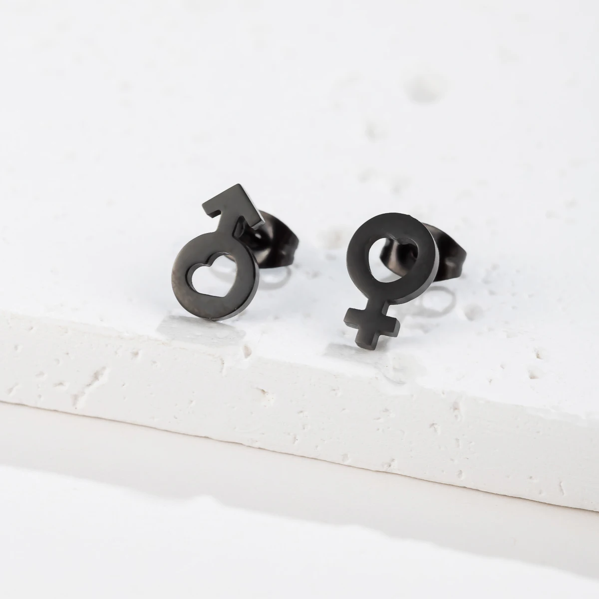 Stainless Steel Earring Gender Symbol For Lover Ear Piercing Stud Earrings Valentine\'S Day Jewelry Party Gift Brinco Coracao