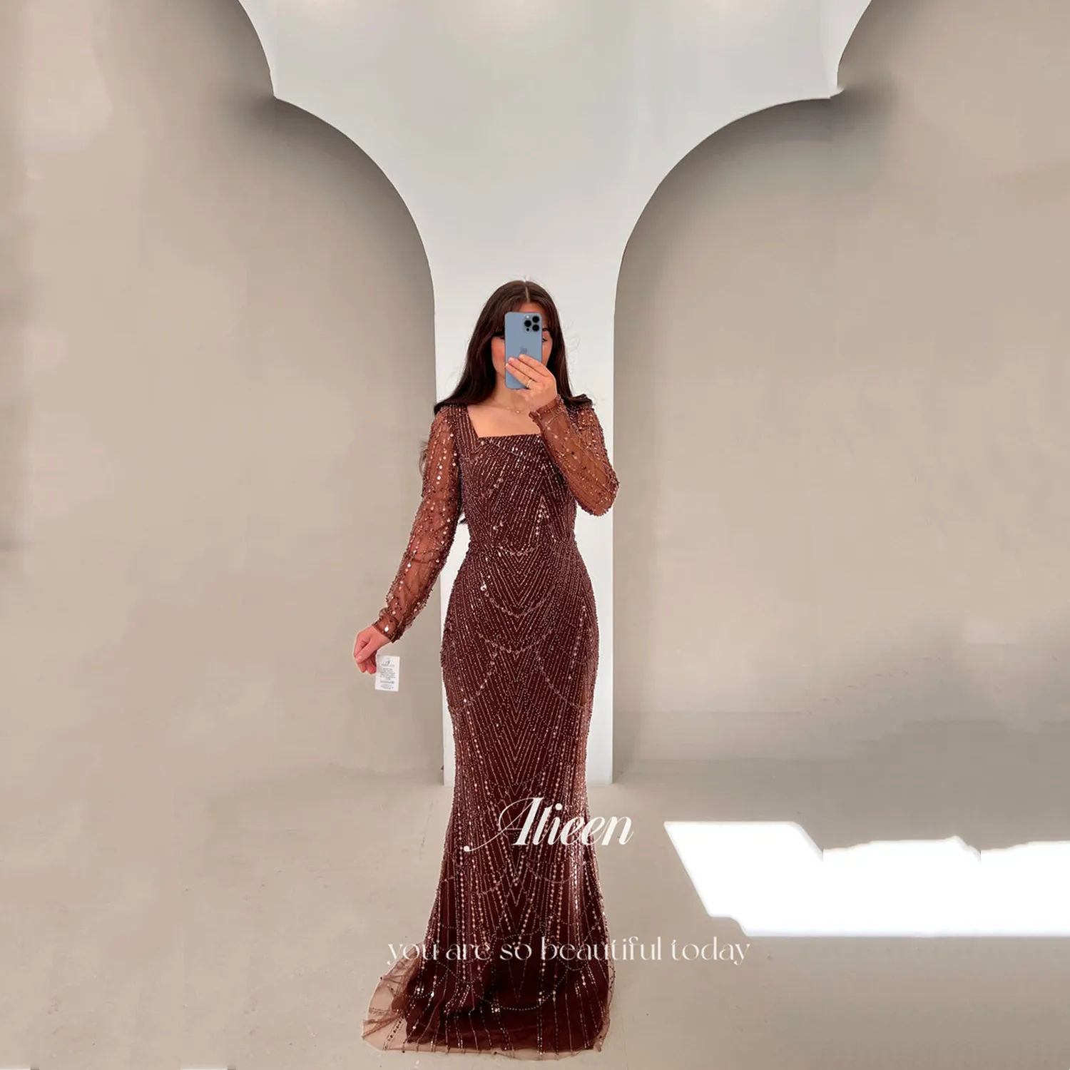 

Aileen Customized Evening Dresses for Special Occasions Beads Women's Prom Dress 2025 Wedding Party Dresses Mermaid فساتين سهرة