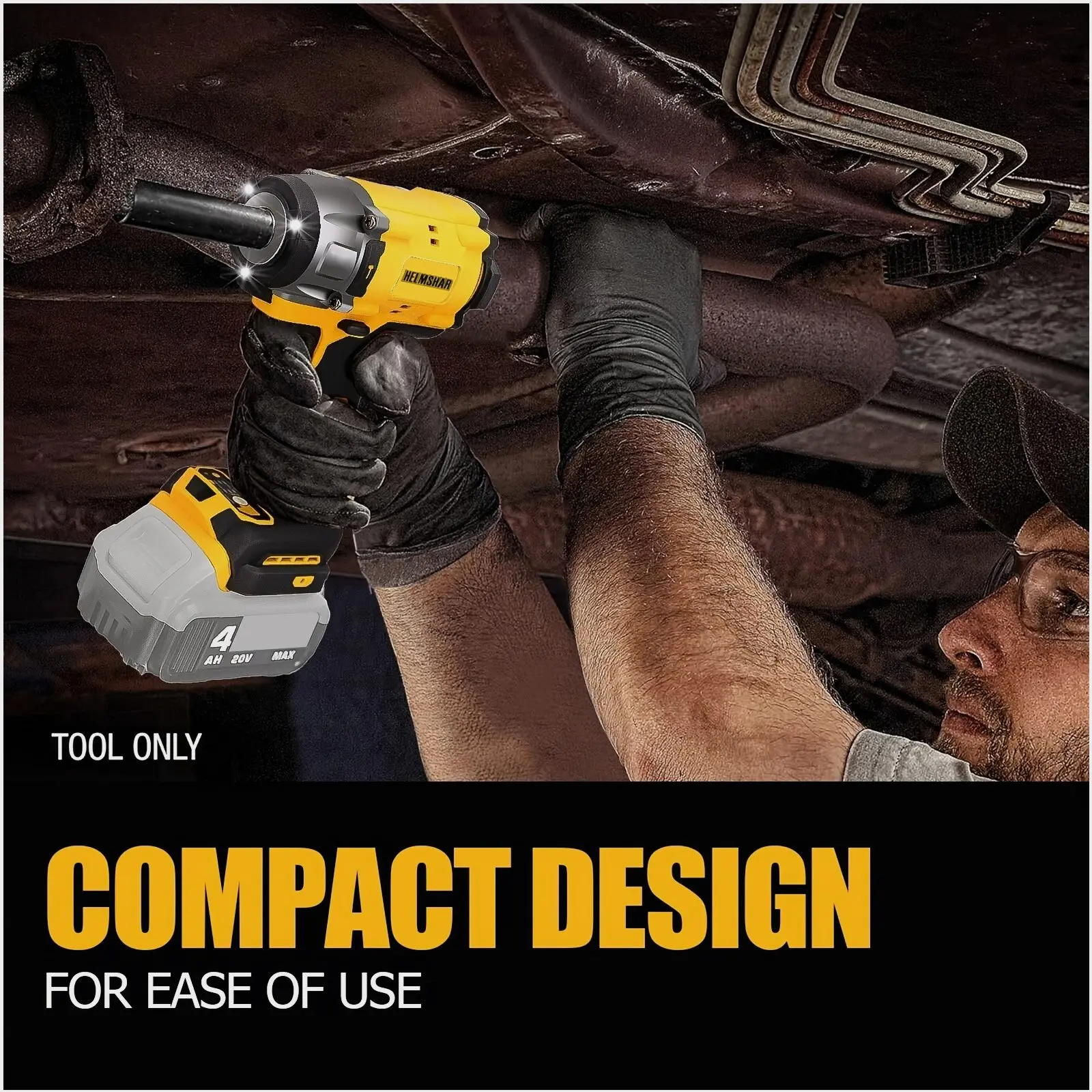 

Cordless 1/2" Brushless Impact Wrench — 2-in-1 Design for Tightening & Loosening, Up to 430 N·m Torque, Ergonomic Grip, Compatible with Standard 20V Batteries (Battery Not Included), Lightweight & Balanced for Construction, Automotive, and DIY Tasks
