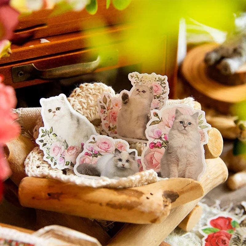 

45 шт./упаковка, бумажные стикеры в виде кошек