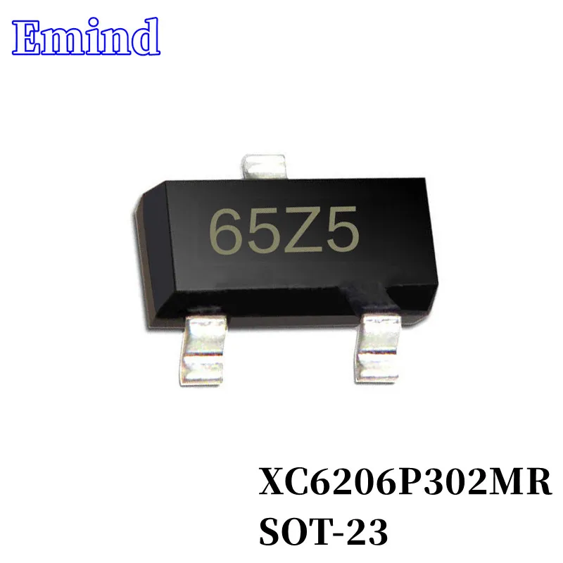 50/100Pcs XC6206P302MR XC6206-3.0 Silkscreen 65Z5 SOT-23 3V LDO 3-terminal Regulator IC SMD Low Dropout Regulator