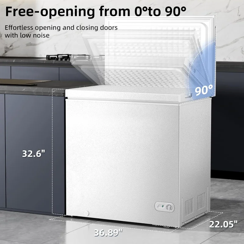 Antarctic Star 7.0 Cu.ft Chest Freezer 6.8℉to -4℉with Removable Basket Free Standing Top open Door Compact Freezer
