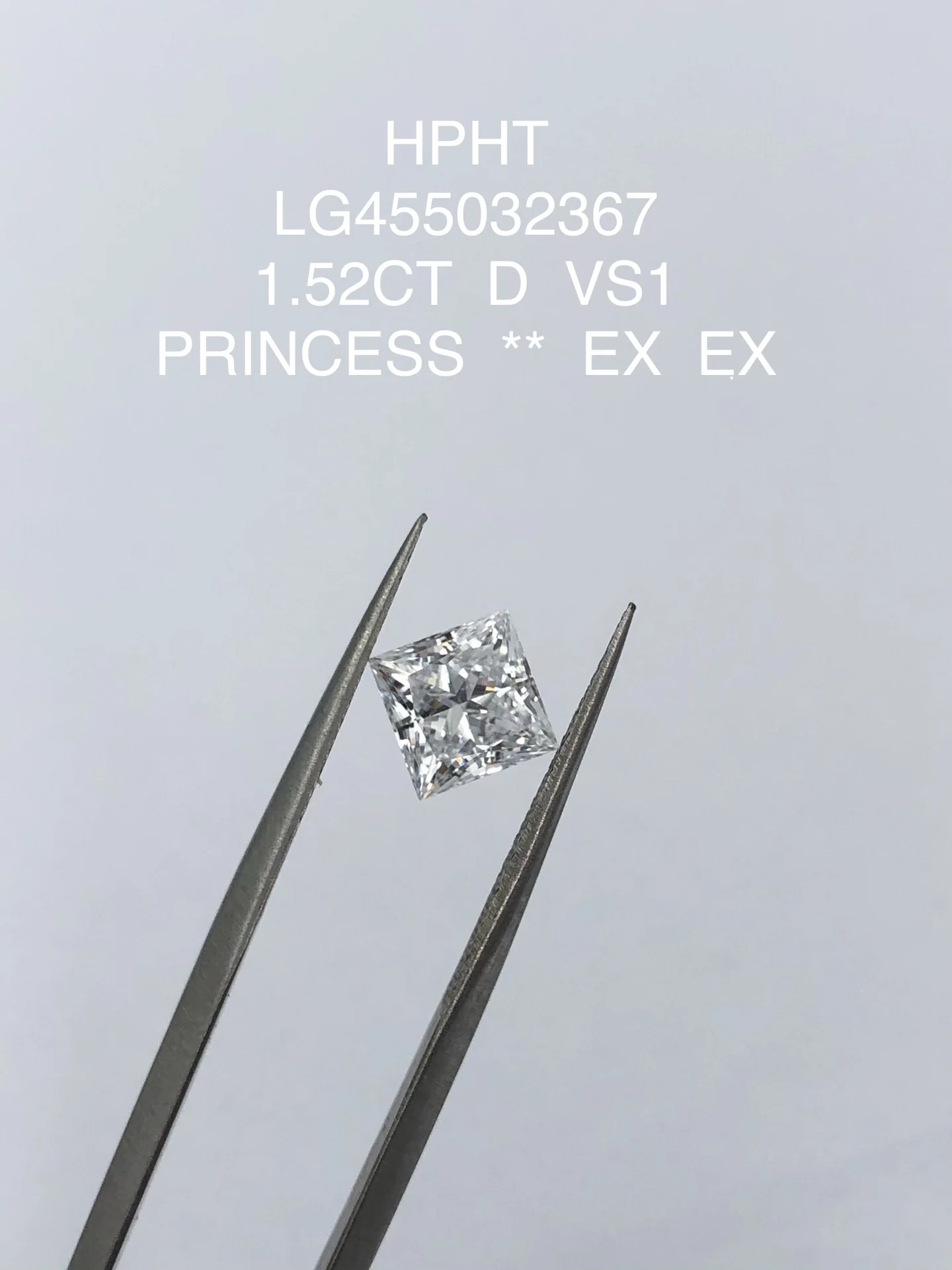 0,3ct 0,5ct 1ct 1,5ct 2ct 3ct 5ct Prinzessin-Schliff Laborgezüchtete Diamanten mit IGI-Zertifikat HPHT CVD Laborgezüchteter Diamant Großhandel – Detail 4