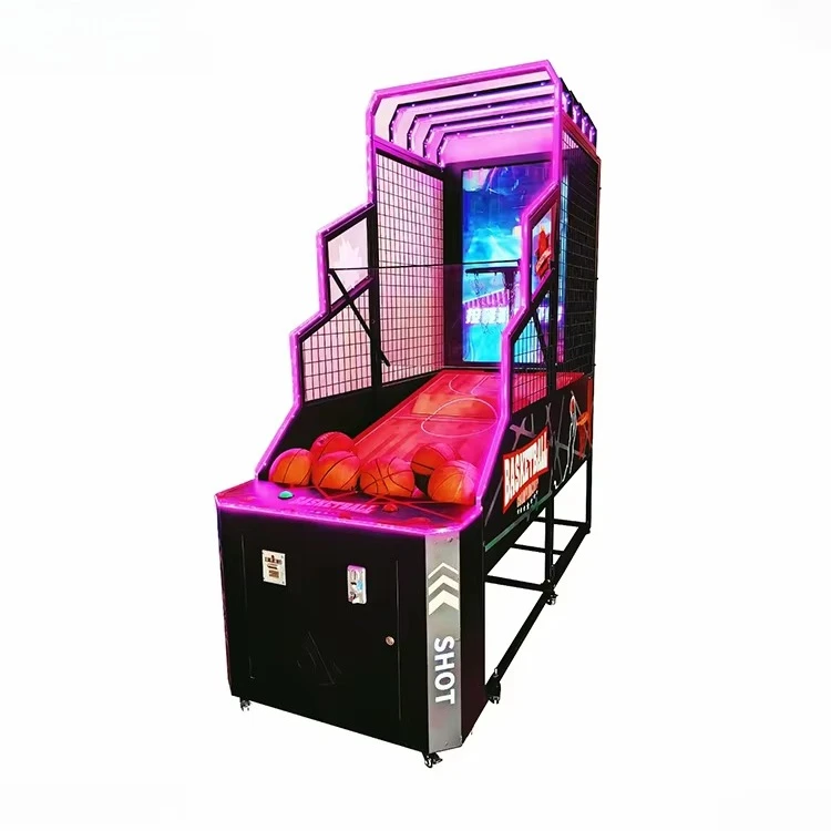 Best Seller Commercial Coin Operated Basketball Game Machine 55 Inch LED Emitting Dynamic Indoor Shooting Basketball Machine