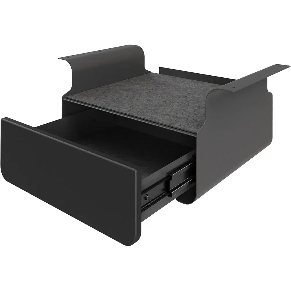 

Desk Storage Organizer with Hanging File and Stationery Tray - Easy Assembly, Black, 13.39 x 19.29 x 9.45