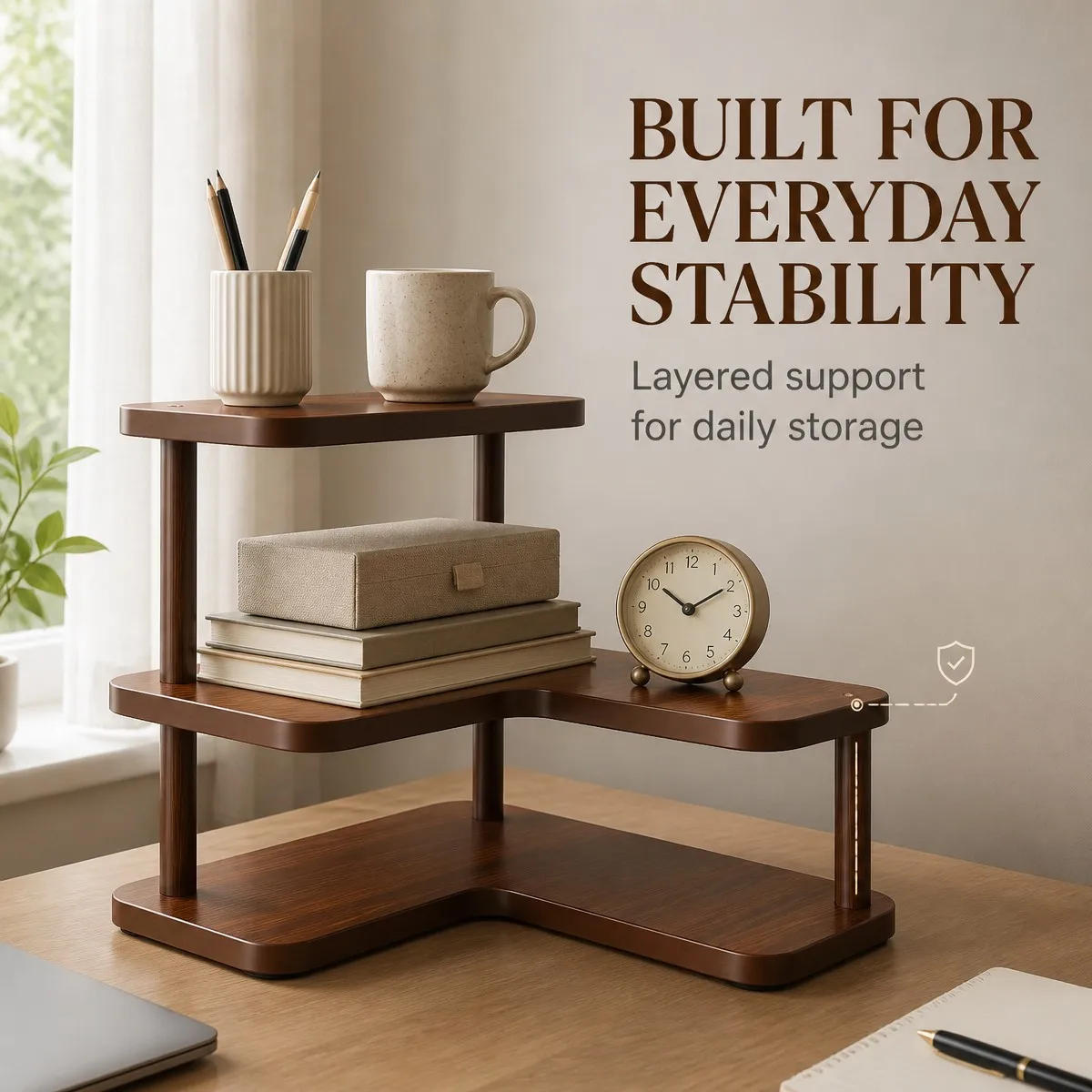Corner desktop storage rack for home use, coffee corner, water cup, tea set, tea cup holder, corner multi-layer organizer