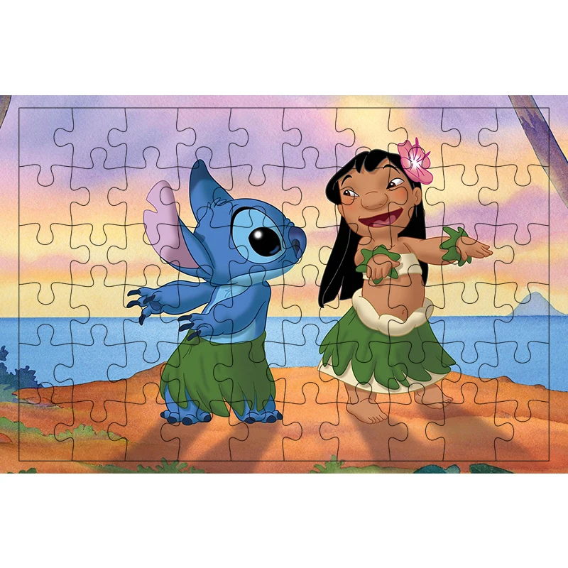 Disney Lilo&Stitch Cartoon Lovely Alien Blue Creature Pictures Puzzle Game Jigsaw 300 500 1000PCS Teens Fans Like Room Ornaments