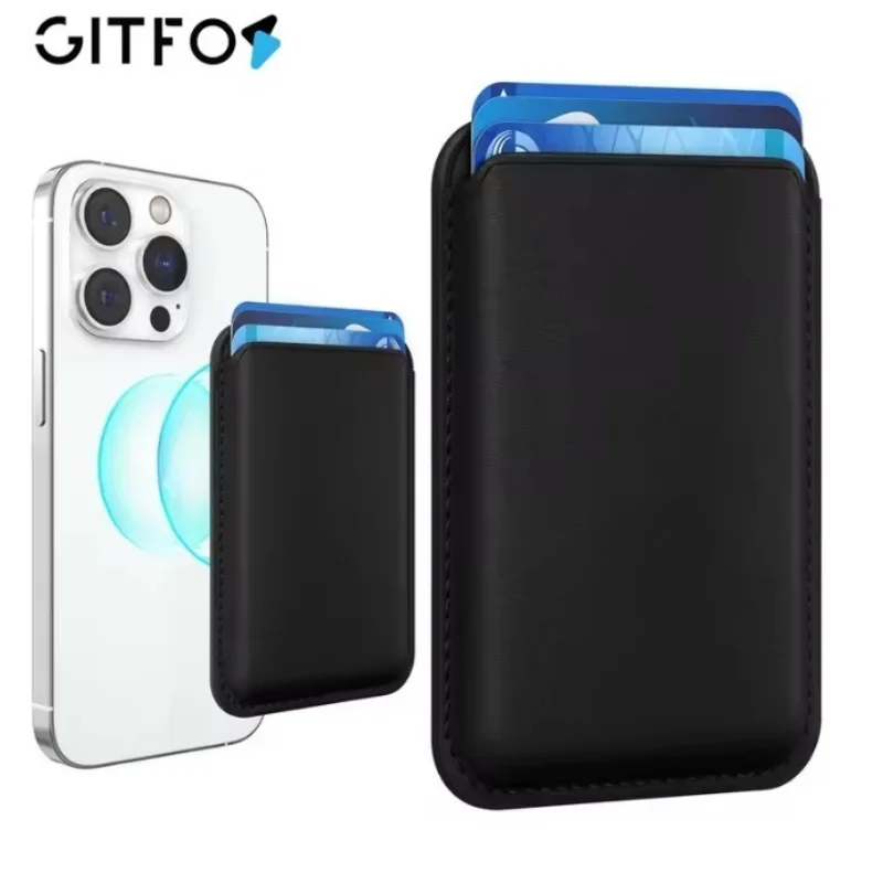 

Чехол для магнитной карты GITFOS, держатель для телефона, более сильные аксессуары Mag-Safe, RFID-кожа для iPhone 17, 16, 15, 14, 13, 12, Pro Max