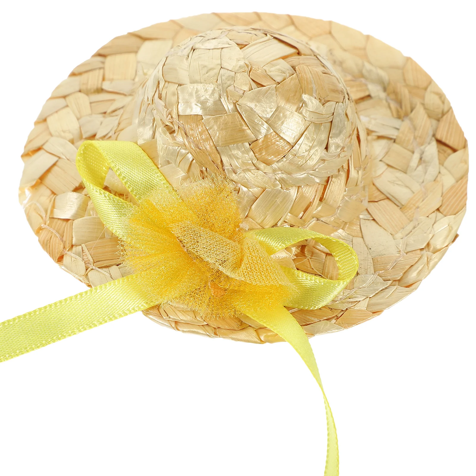 

2pcs Pet Hats 8cm Straw Hat Elastic Chin Strap for Chicken Party Adjustable Bird Hat Supplies Daily Wear Photo Prop