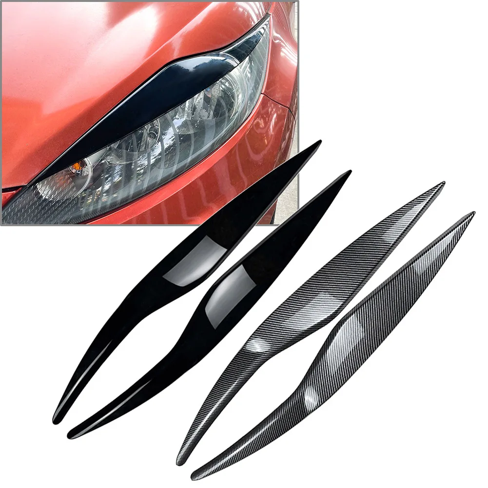 Car Headlight Headlamp Eyebrow Eyelids Frame Cover Trim For Ford Fiesta MK6 2008 2009 2010 2011 2012