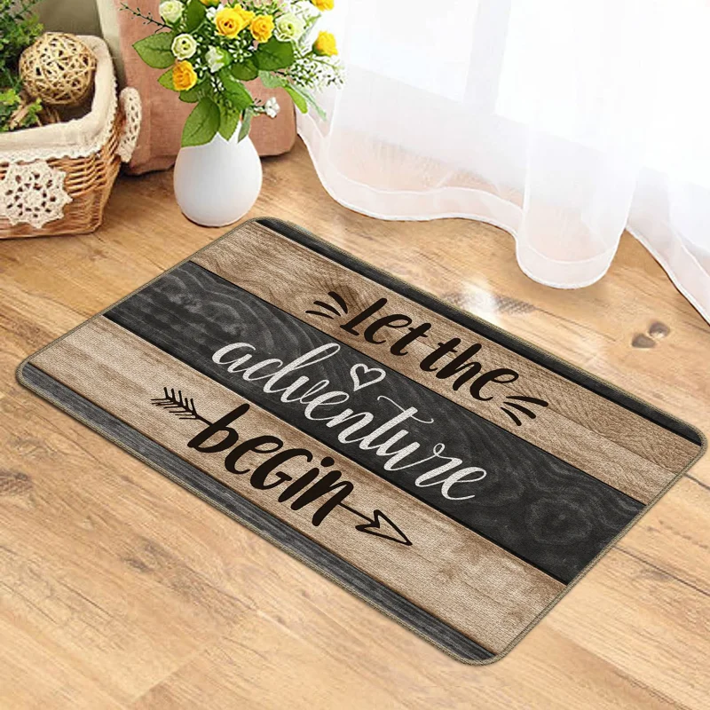 VIKAMA Making Memories One Campsite RV Tent Campfire Wood Art Flannel Door Mat Non Slip Entryway Bedroom Living Room Home Decor