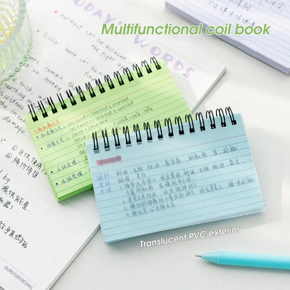 Candy Color Horizontal Line Thickened Coil Book Staff Meeting Index Memo Book School Office Home Memory Learning To-do List
