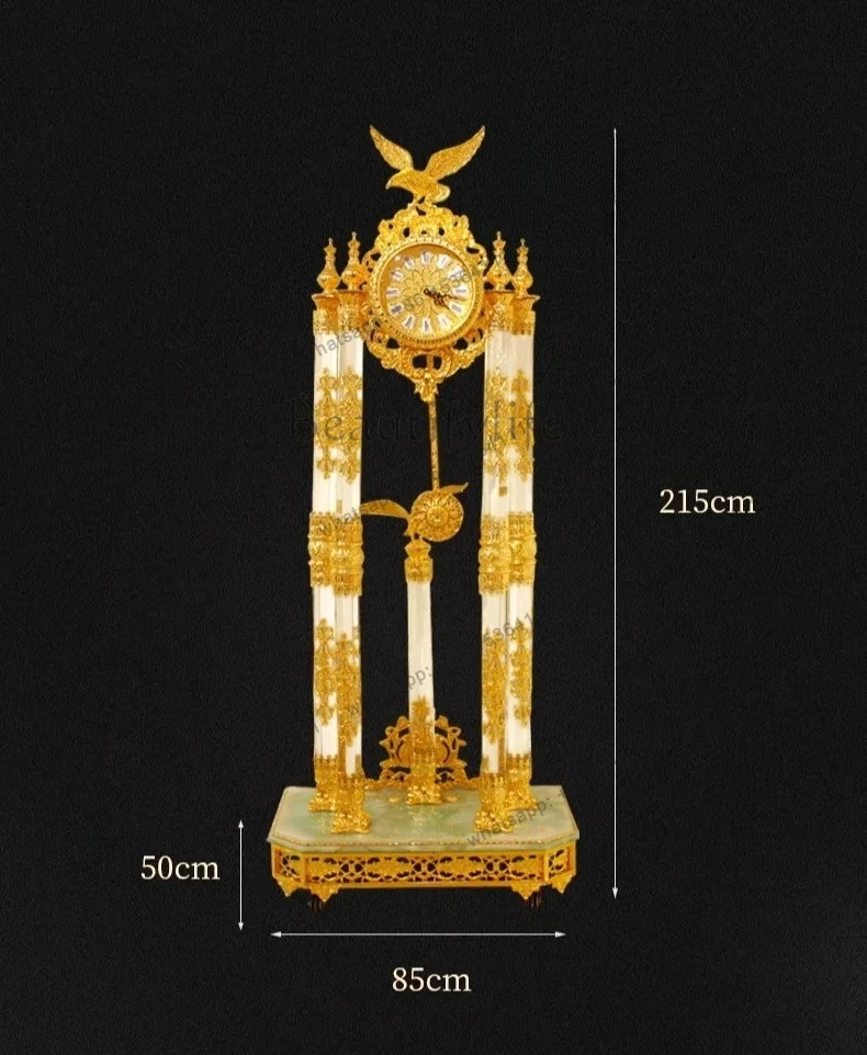 yj57 High-grade foreign trade engraved full-handmade vertical large floor copper bell atmospheric living room lobby clock