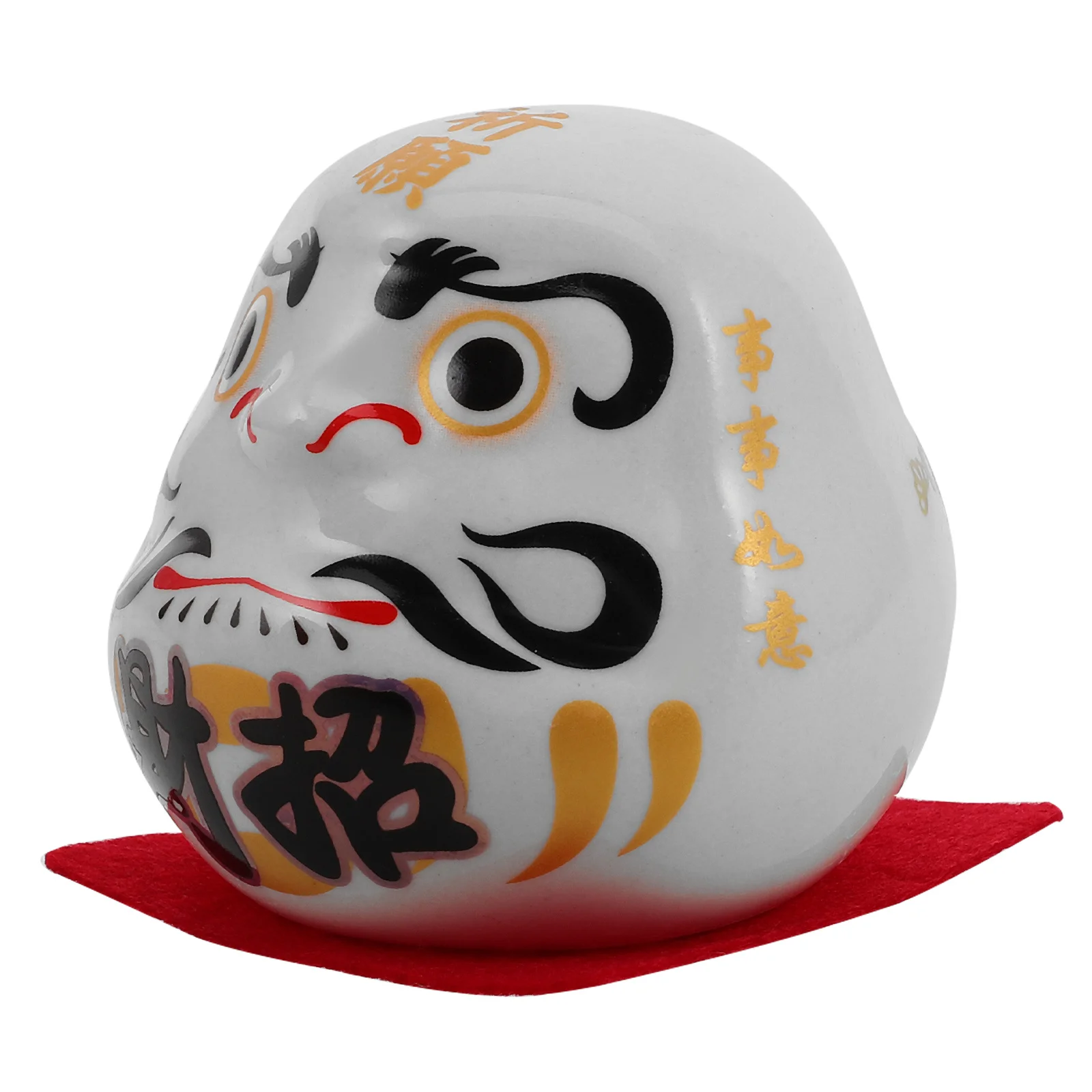 

Ceramic Japanese Dharma Ornament Mini Egg Wealth Tumbler Good Luck Charm for Home Decor Store Decoration Feng Shui Cat