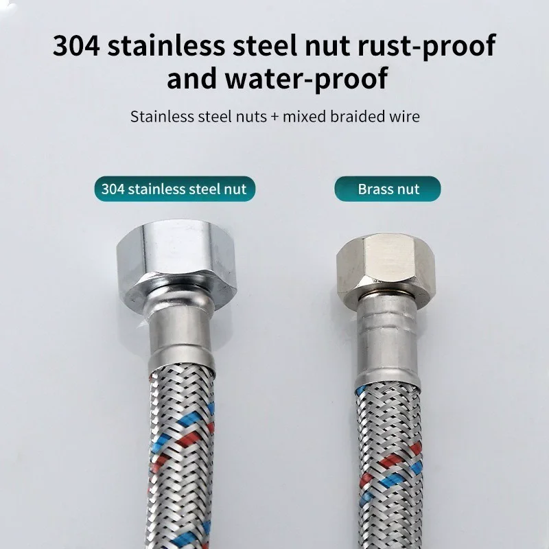 20/40/60/80/100cm Stainless Steel Braided Flexible Hose 1/2