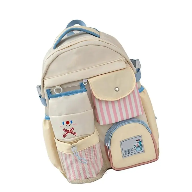 حقيبة سفر X5XA للمراهقين، حقيبة ظهر مدرسية جمالية، أنماط يابانية، حقائب نهارية غير رسمية، حقيبة ظهر بألوان متباينة #4