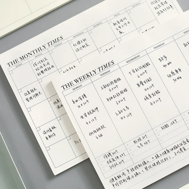 Weekly / Monthly Agenda Planner B5 Schedule Notebook 60 Sheets Notepad Diary Journal Paper School & Office Stationery Supplies