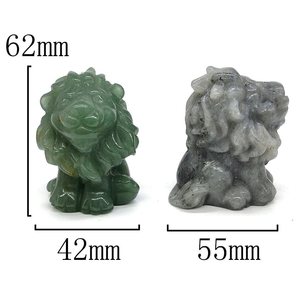 1PC Natural Crystal Lion Statue Animal Stone Hand Carved Healing Gemstone Figurine Crafts Home Decoration Gift