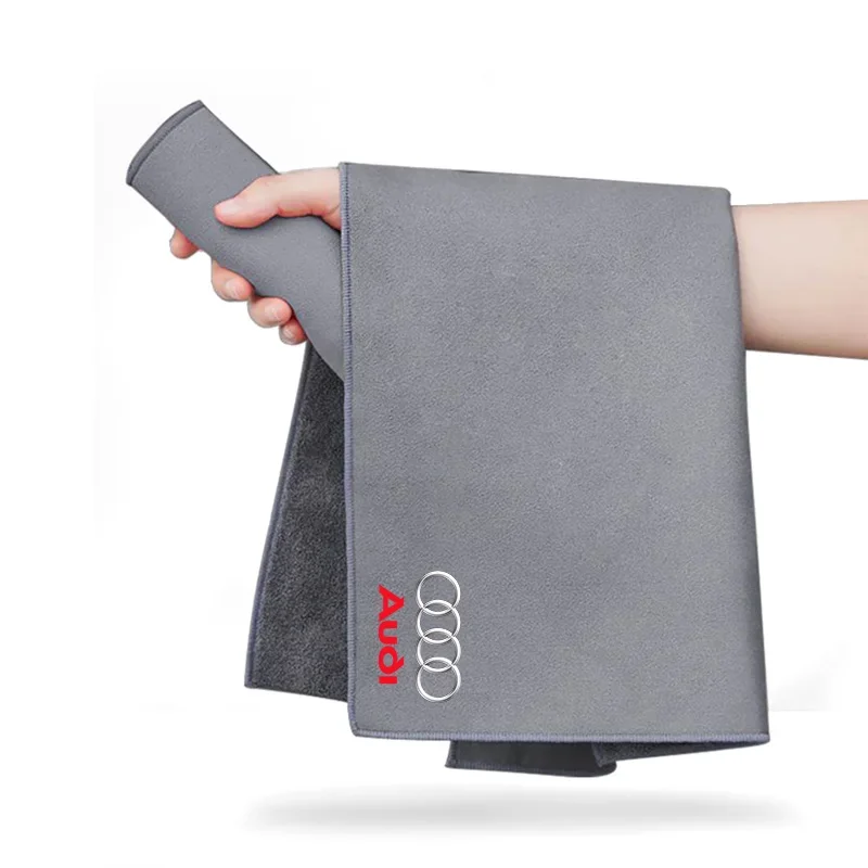 غسيل السيارات منشفة من الألياف الدقيقة تنظيف السيارات تجفيف القماش هيمينغ منشفة غسيل السيارات لأودي C5 C6 C7 A4 B6 B8 B7 A6 A3 A5 Q3 Q5 Q7 8P #4