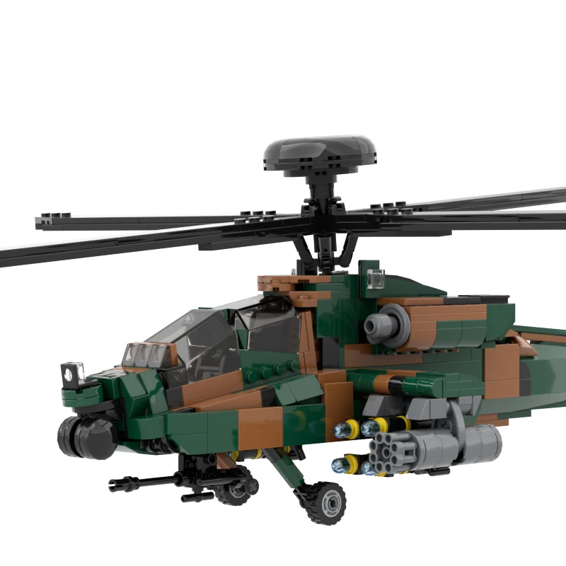 New Military Fighter Weapons AH-64D/E Helicopters MOC Building Block Armed Aircraft Model Set Bricks Toy for Boys Gifts