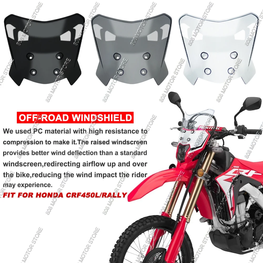 

For Honda CRF450L CRF450L Rally Motorcycle Universal Windscreen Windshield Covers Screen
