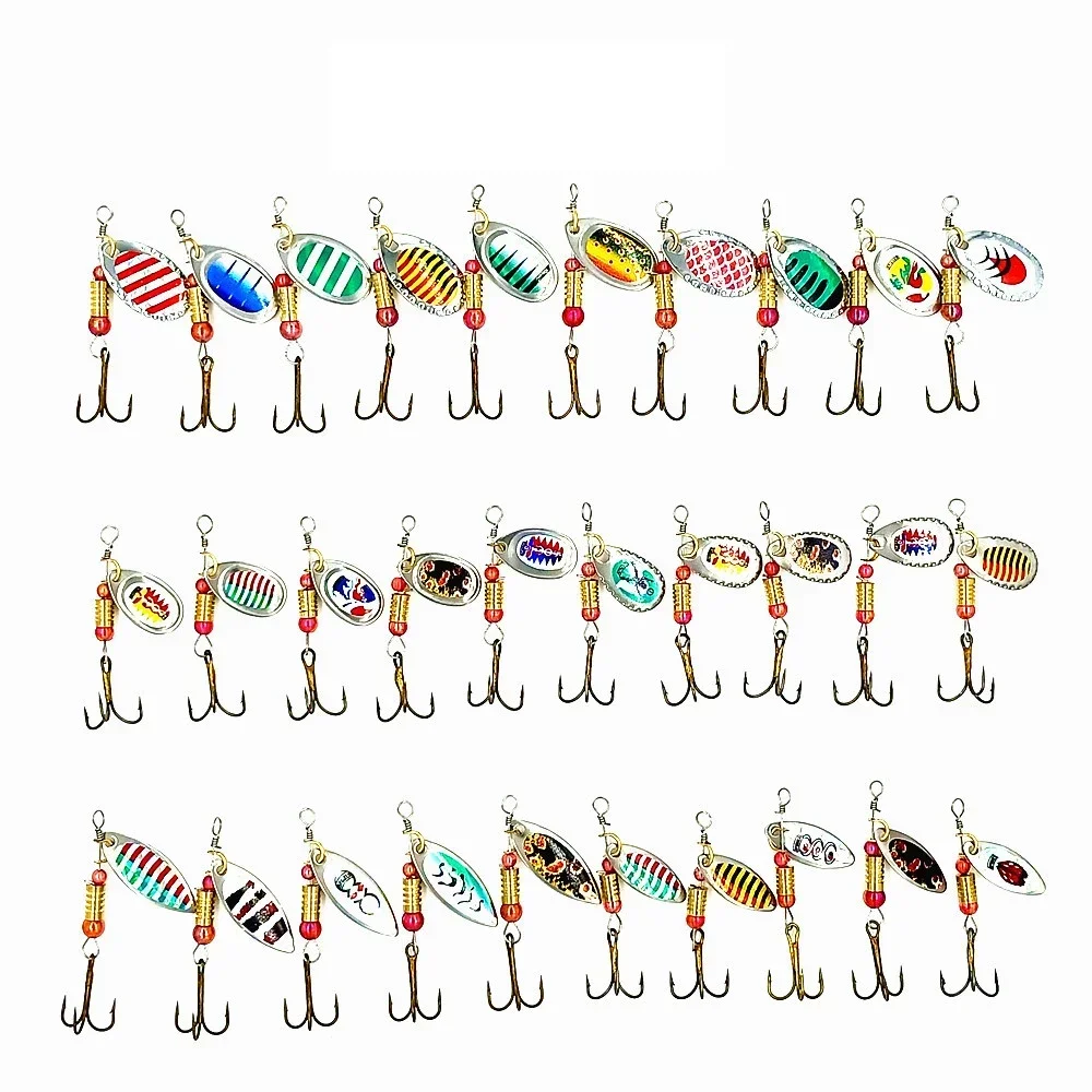 ZWICKE 30 Teile/los Spinning Lockt Löffel Angeln Set Kit Künstliche Köder Spinner Süßwasser Salzwasser Ausrüstung Angeln Zubehör