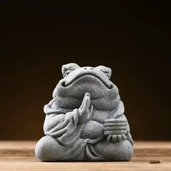 Creative Tea Pets Room Tea Plate Decoration Attracting Wealth Golden Toad Animal Thread Fragrance Teaware Ornaments Decor