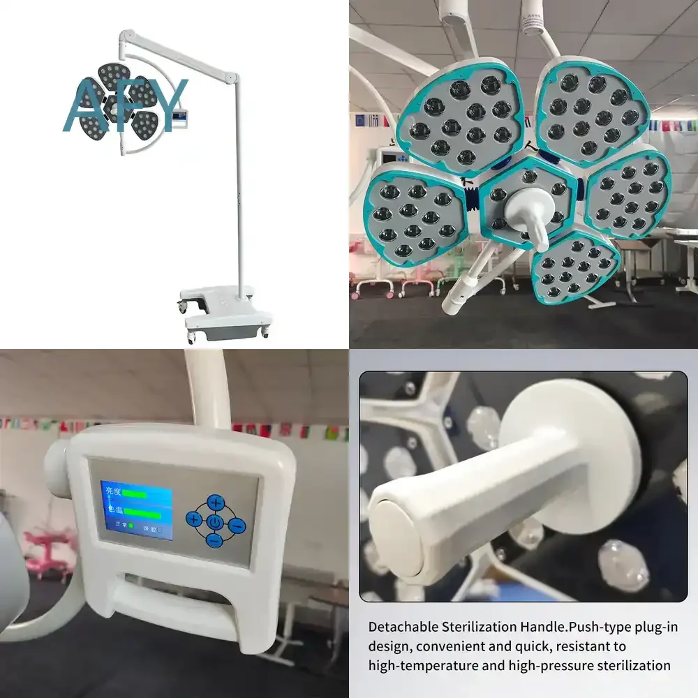 Medical LED Surgical Operating Lamp for Hospital Veterinary Equipment Shadowless Theatre Light Ceiling Mounted Mobile