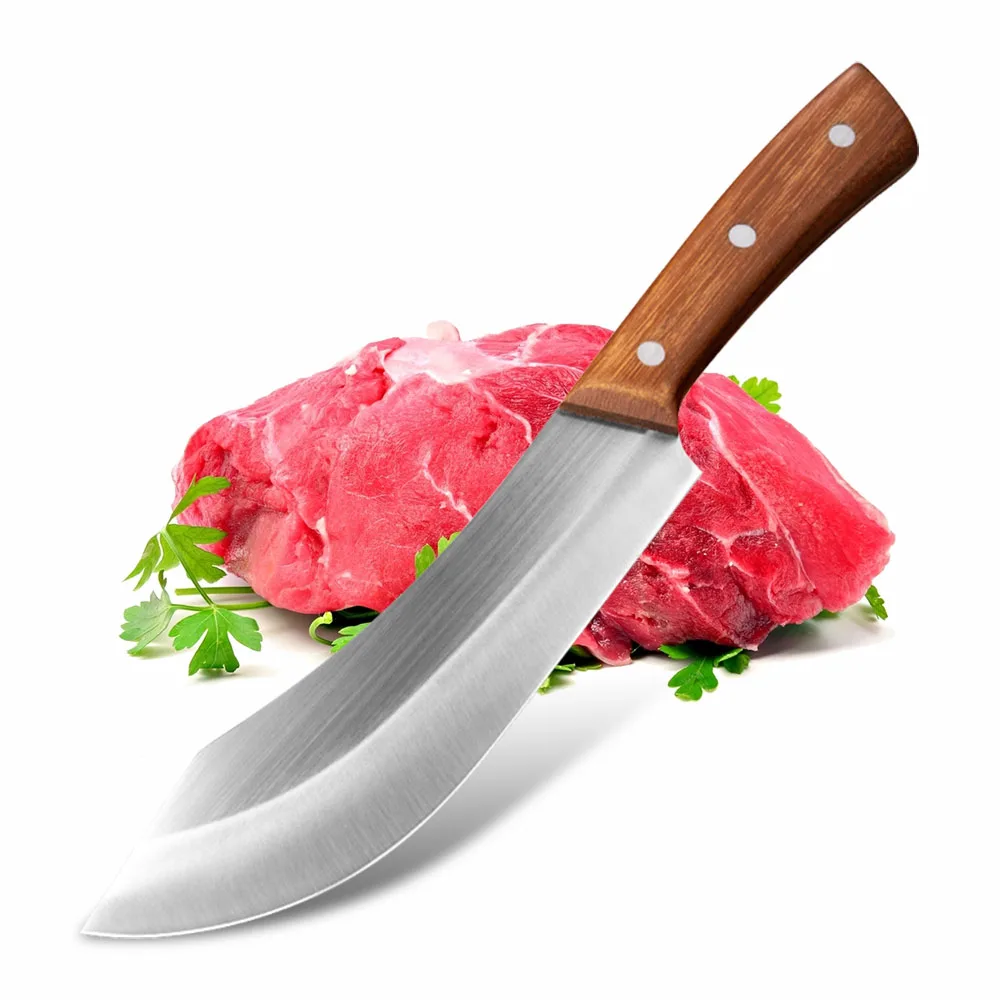 

7 Inch Chef Knife Cleaver Meat Chopping Vegetable Kitchen Knife Hand Forged Blade Butcher Boning Knife Wood Handle Chinese Knife