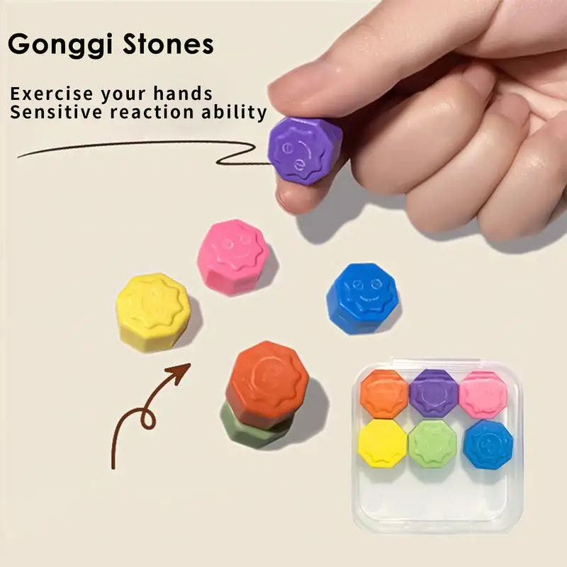 

Korean Game Ornament 6/12PCS Gonggi Traditional Grabbing Stone Gonggi Game Jack Stone Pebbles Set Family Fun Stress Relief Toys