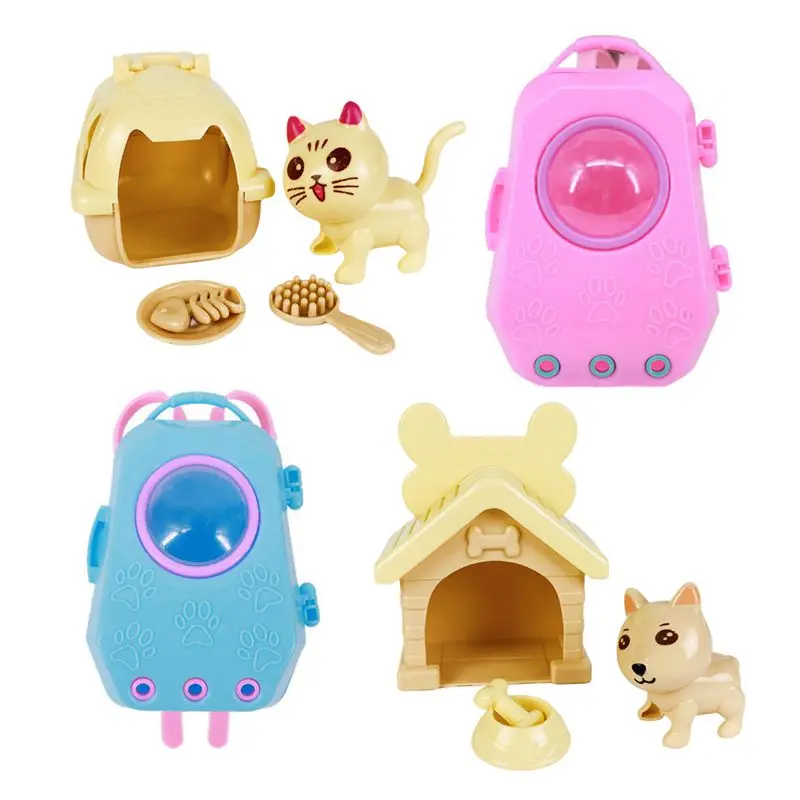 Kawaii Items Cute Pretend Play Pet Toy Dogs For Kids Toys Miniature Doll Accessories For Barbie DIY Children's Birthday Present