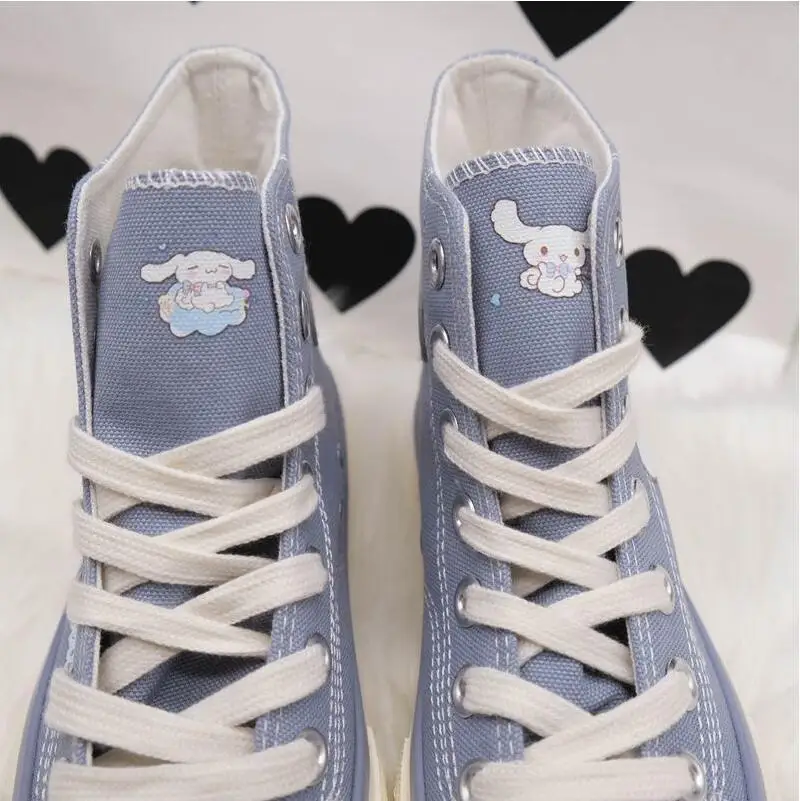 Sanrio Cinnamoroll Original Laurel Dog High Top Canvas Shoes Japanese Female Harajuku Style Female Student Canvas Shoes Women