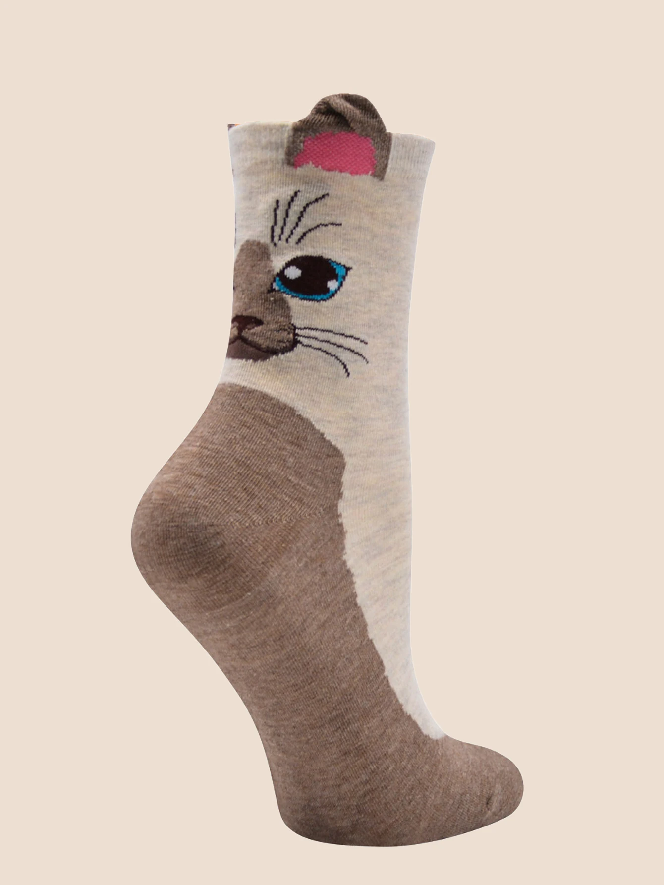 5 pairs of three-dimensional cat socks for men and women  fashionable and fun cat ear socks  pure cotton animal ear tube socks